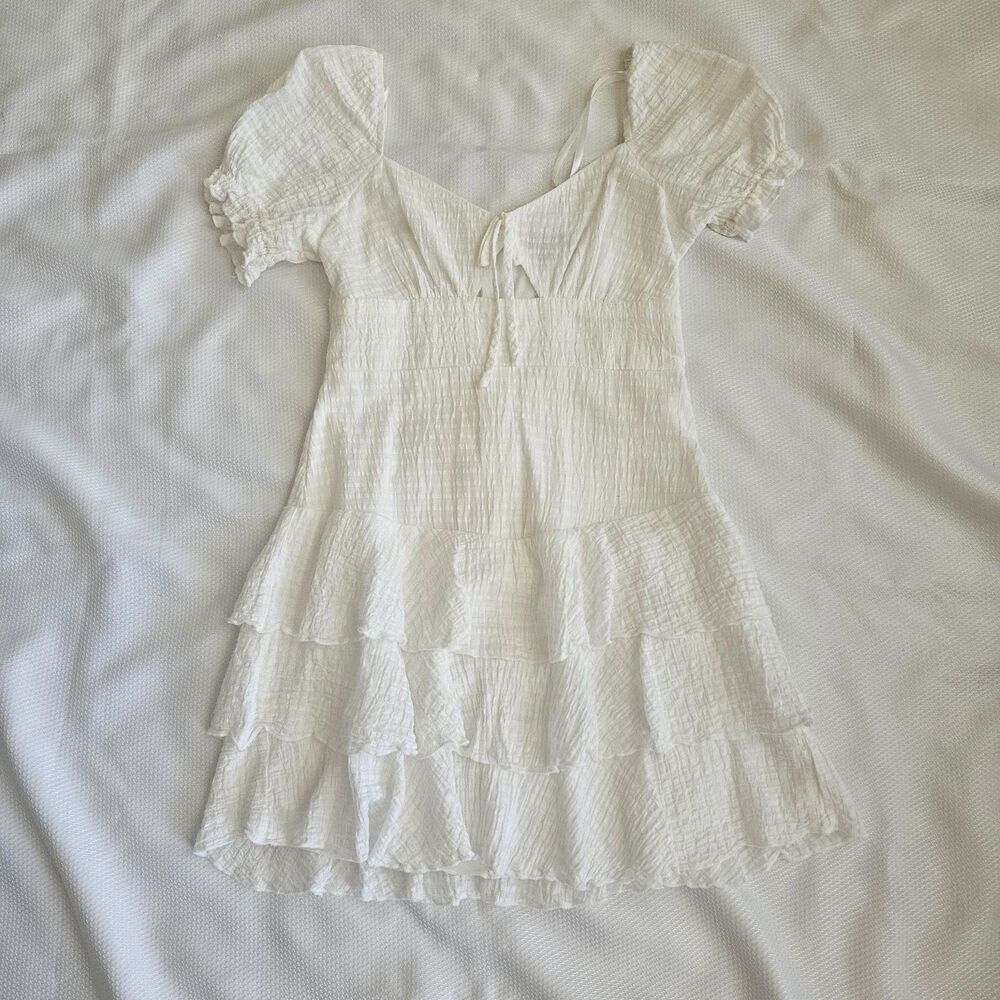 City Studio White Texture Mini dress 5 womens
